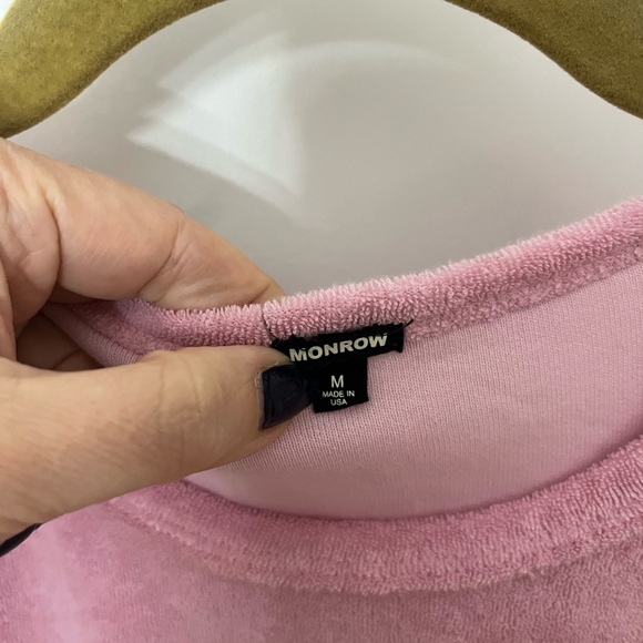 Monrow Terry Cloth Cropped Top - Sz M - Picture 3 of 3